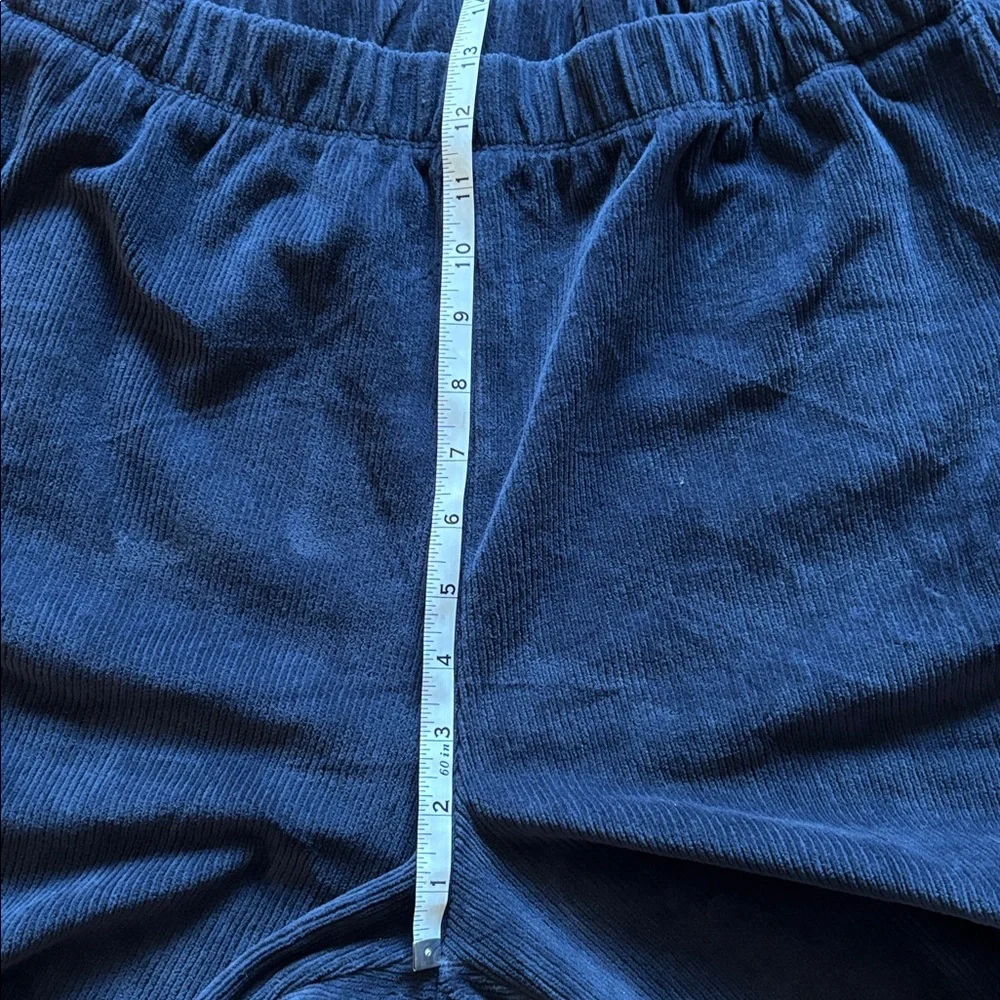 Lands End Women's Sport Knit High Rise Corduroy Pants, Deep Sea Navy, Size Large